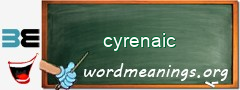 WordMeaning blackboard for cyrenaic
